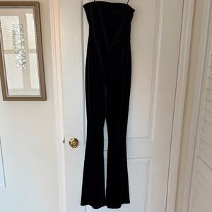 Reformation Black Strapless Jumpsuit